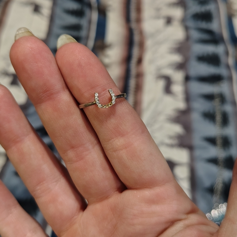 Elegant Silver Horseshoe Ring